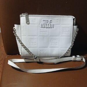 Steve Madden Embossed White Crossbody Bag